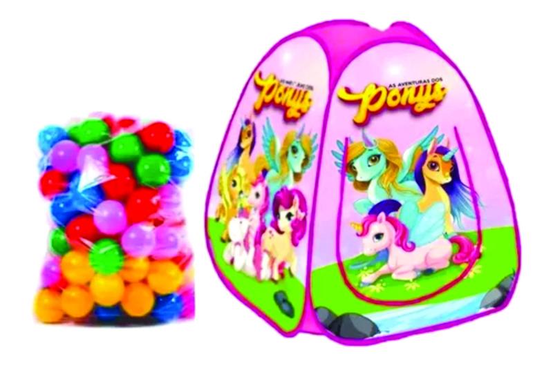 Imagem de Barraca Toca Pop Up Infantil Ponys + 50 Bolinhas