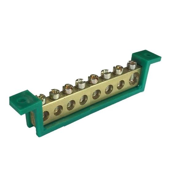 Imagem de Barramento Neutro/Terra 6 Terminais Com Suporte Verde Schneider