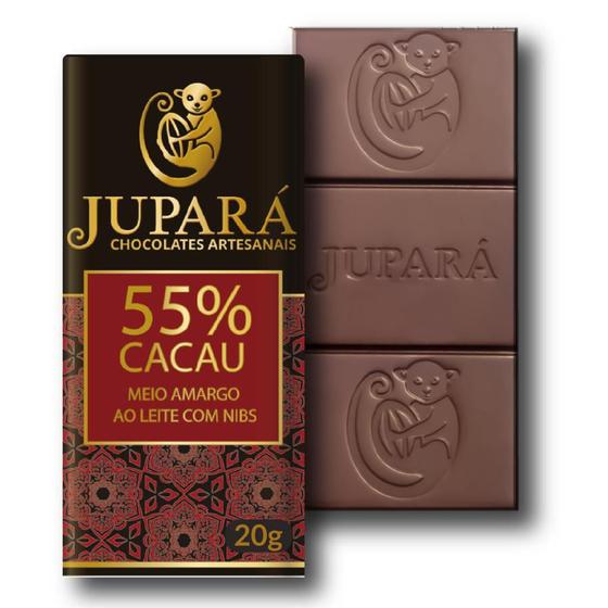 Imagem de Barras De Chocolates Jupará 55% Cacau Meio Amargo Nibs 26 Un