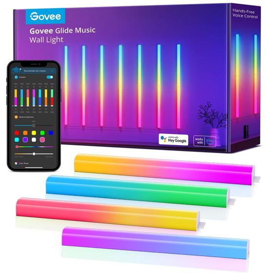 Imagem de Barras de Luz LED Inteligentes Govee Glide RGBIC - Compatível com Alexa e Google