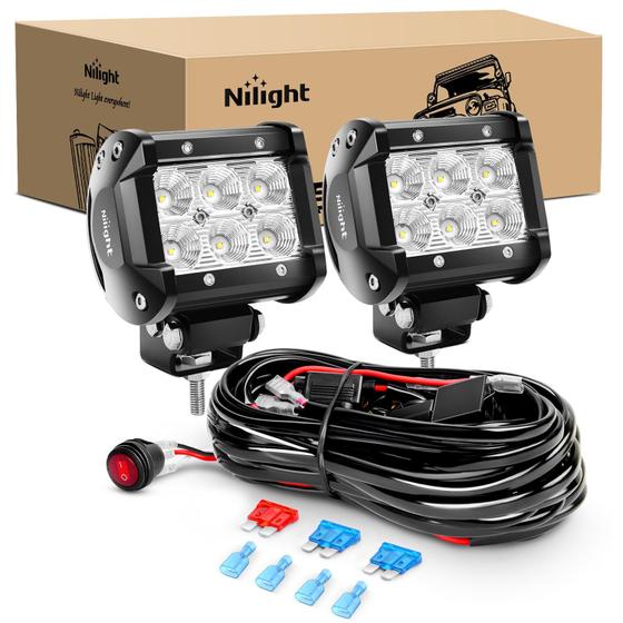 Imagem de Barras de luz LED Nilight ZH010 4 polegadas 18W Flood 2PCS