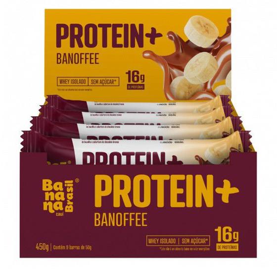 Imagem de Barras de Proteína Protein+ Banoffee Banana Brasil cx 9un