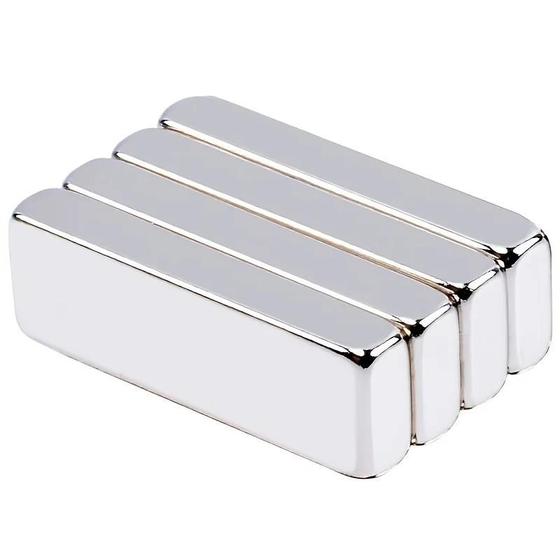 Imagem de Barras Magnéticas de Neodímio Super Fortes (4 Peças) - Formato Retangular e Resistente