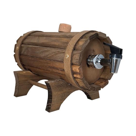 Imagem de Barril de Cachaça 1l com Base Madeira Pinus