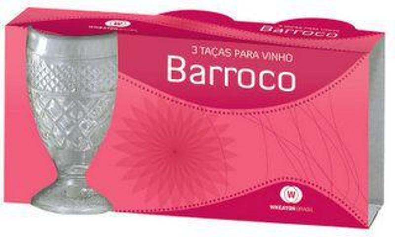 Barroco - cj taca p/ vinho 03 pcs 190 ml - caixa c/ 12 peças - WHEATON Menor preço em Barroco - cj taca p/ vinho 03 pcs 190 ml - caixa c/ 12 peças - WHEATON