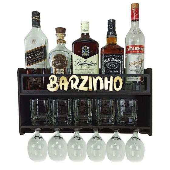 Imagem de Barzinho de Parede Aparador Para Bebidas Para Sala Tema Barzinho - 49x26 Cor Preto