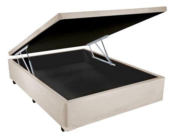 Base Baú Universal Cama Box Casal 138x188x040 Sued Bege Menor preço em Base Baú Universal Cama Box Casal 138x188x040 Sued Bege