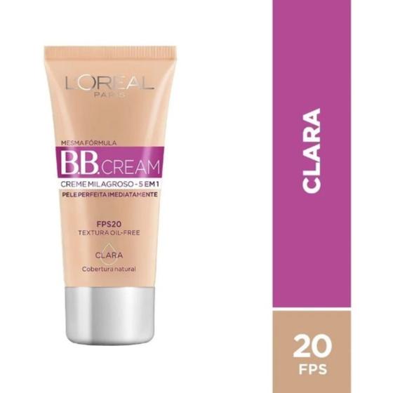 Imagem de Base bb cream l'oréal paris 5 em 1 dermo expertise cor clara fps 20 30ml