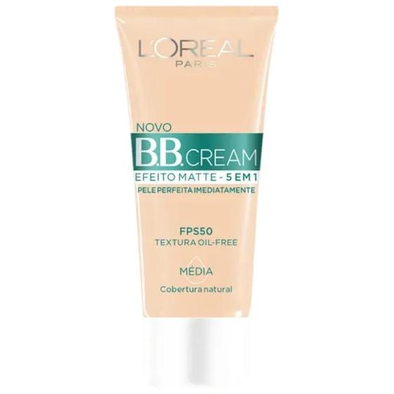 Imagem de Base BB Cream LOréal Paris Efeito Matte Cor Média FPS 50 30ml