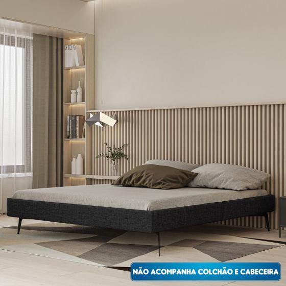 Imagem de Base Bi Partida Slim Queen em Linho sem Cabeceira - Skybox