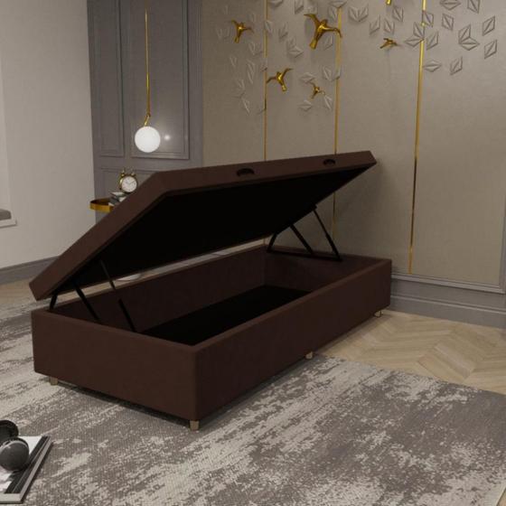 Imagem de Base Box Baú 88cm Suede Multi JSW