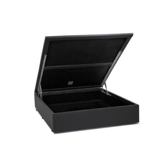 Imagem de Base Box Baú Blindado Viúva AColchoes Sintético Cinza 41x128x188