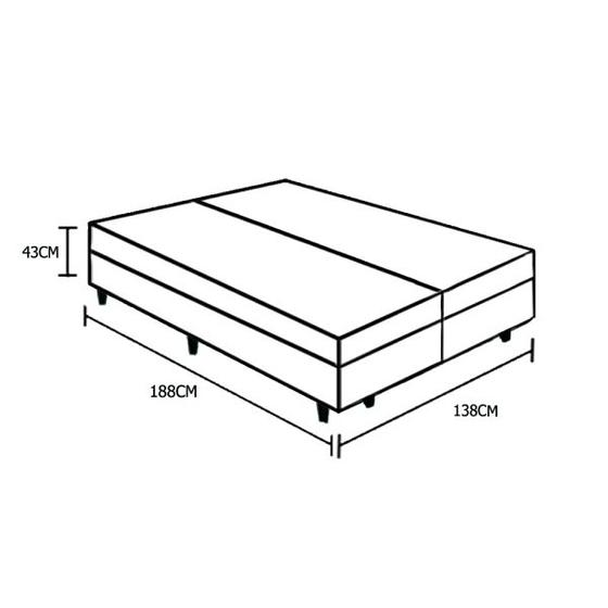 Imagem de Base Box Baú Casal Bipartido Crisle Suede Bege 40x069x188