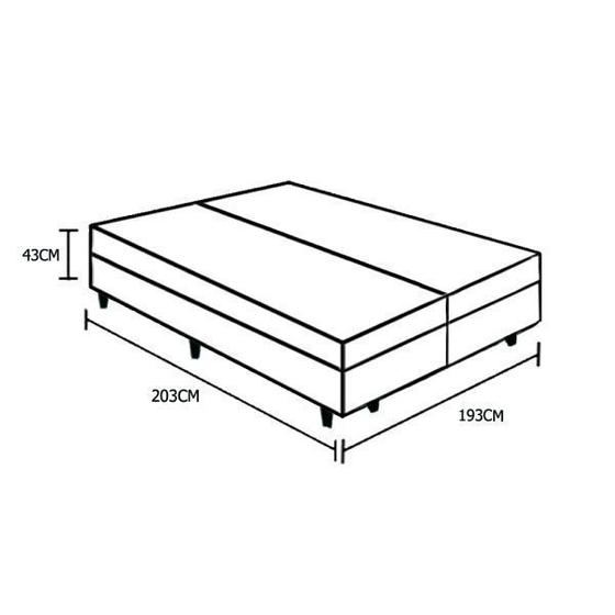 Base Box Baú King Bipartido Crisle Sintético Branco 43x193x203 Menor preço em Base Box Baú King Bipartido Crisle Sintético Branco 43x193x203