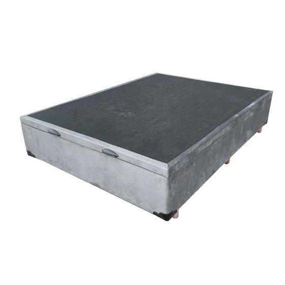 Base Box Baú Para Cama Viúva 1,28 M Slim Suede Cinza Menor preço em Base Box Baú Para Cama Viúva 1,28 M Slim Suede Cinza
