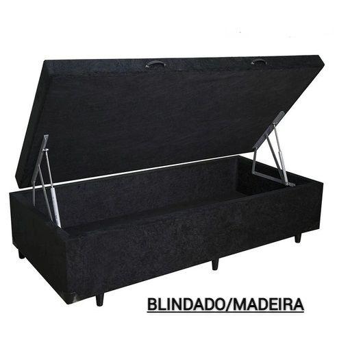 Imagem de Base Box Baú Solteiro Suede Preto Premium - 88x188x35