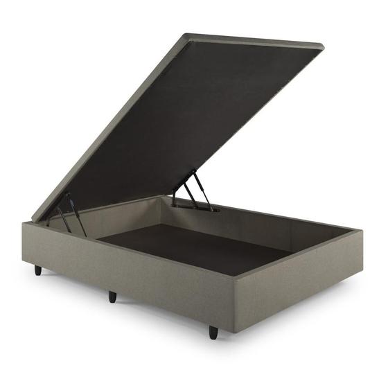 Imagem de Base Box Baú Viúva 128x188x42cm Linho Bege