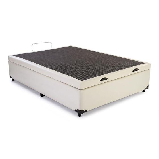 Imagem de Base Box Baú Viúva Sintético Bege - 39x128x188
