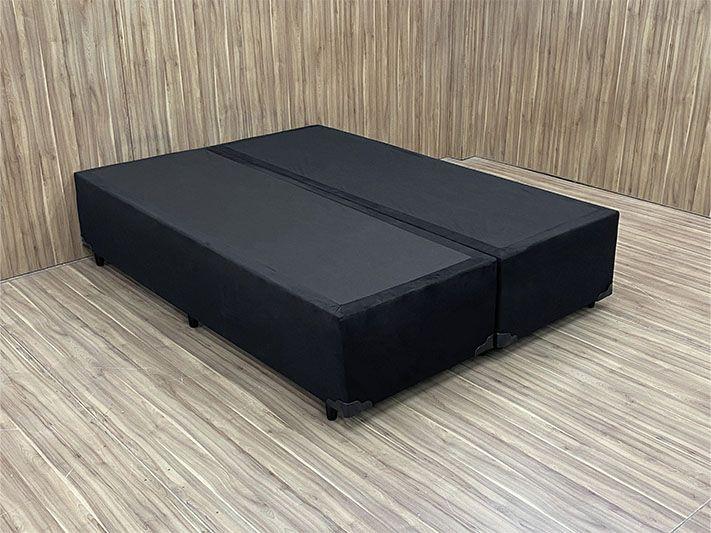 Imagem de Base Box Bipartido King Suede Preto 37X192X203 AN