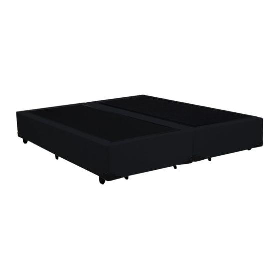 Imagem de Base Box Bipartido Queen Suede Preto 40x158x198 Ducci