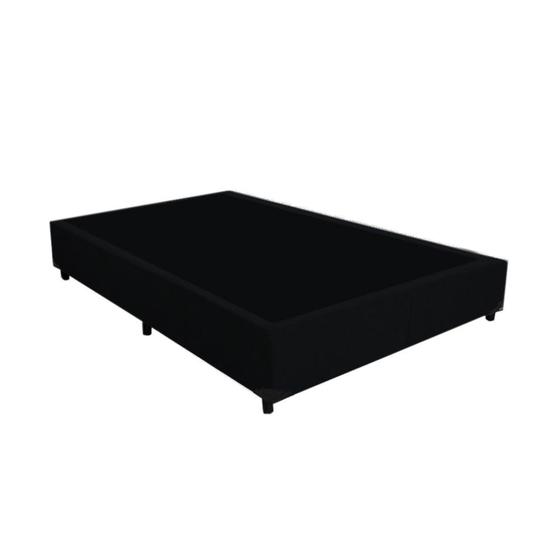 Imagem de Base Box Blindado Casal AColchoes Suede Preto 40x138x188