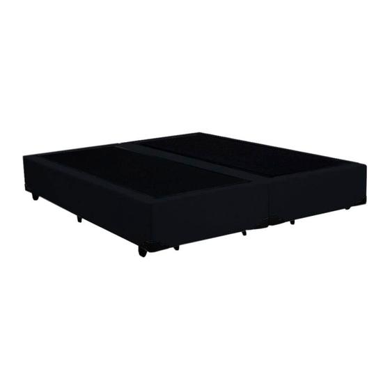 Imagem de Base Box Blindado Casal Bipartido AColchoes Suede Preto 40x138x188