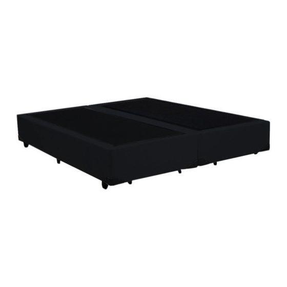 Imagem de Base Box Blindado King Bipartido AColchoes Suede Preto 40x193x203