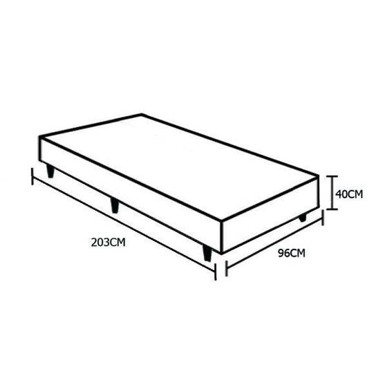 Imagem de Base Box Blindado Solteirão AColchoes Suede Cinza 40x96x203