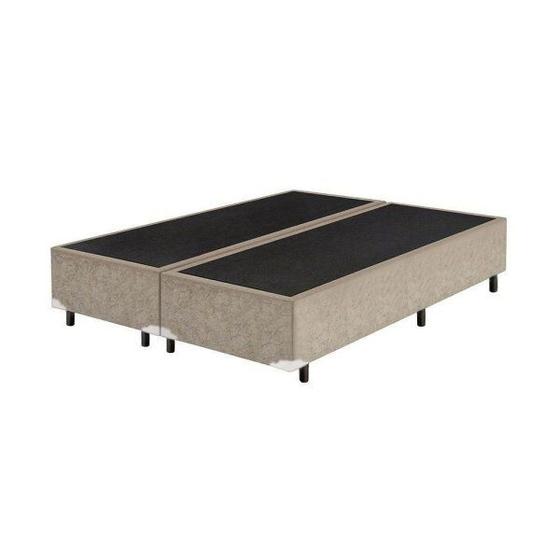 Imagem de Base Box Casal Bipartido  Moveis Suede Bege - 30x138x188