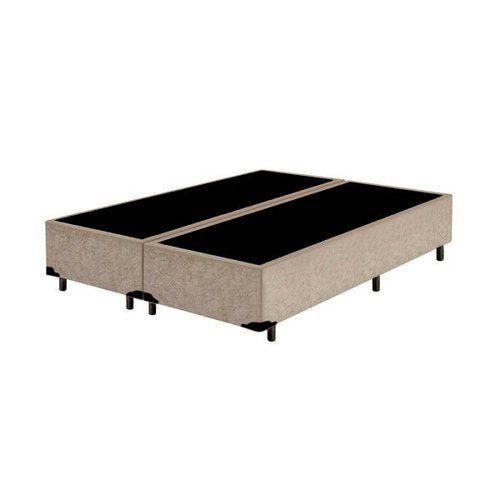 Imagem de Base Box Casal Bipartido  Suede Bege 40x138x188