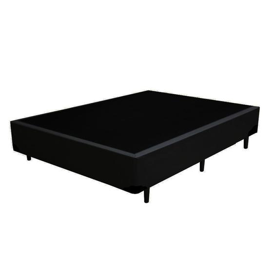 Base Box Casal Santo Box Sintético Preto 40x138x188 Menor preço em Base Box Casal Santo Box Sintético Preto 40x138x188