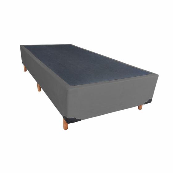 Imagem de Base Box Para Cama Solteiro 88 cm Confort Suede Cinza