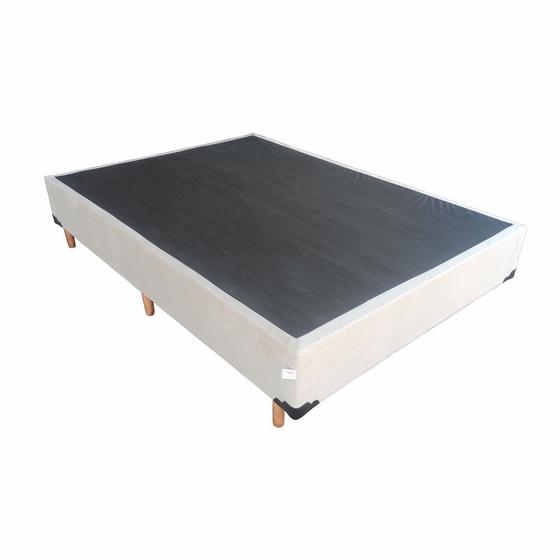 Imagem de Base Box Para Cama Viúva 1,28 M Slim Suede Bege