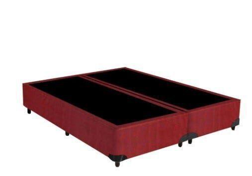 Imagem de Base Box Queen Bipartido Suede Vermelho