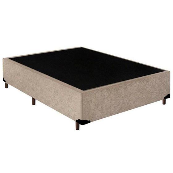 Imagem de Base Box Simples Casal Suede 40x138x188 Bege