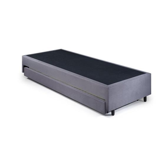 Imagem de Base Box Solteiro com Cama Auxiliar King 96x203x28 Cm Cinza