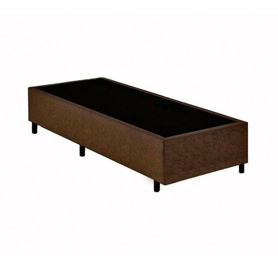 Imagem de Base Box Solteiro Extremo Reforçado Suede HomeQueen Marrom 40x88x188