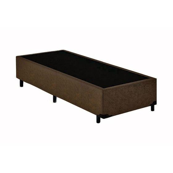 Imagem de Base Box Solteiro SP Móveis Suede Marrom - 26x78x188