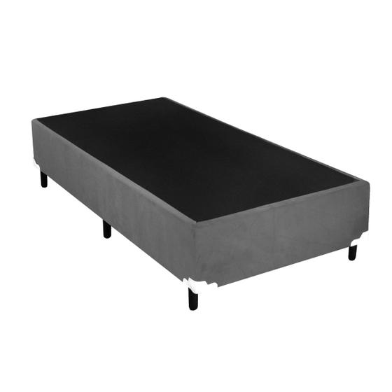 Base Box Solteiro Suede Cinza 88 X 188 X 40 Menor preço em Base Box Solteiro Suede Cinza 88 X 188 X 40