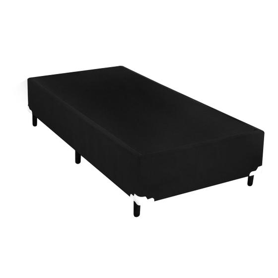 Imagem de Base Box Solteiro Suede Preto 78 X 188 X 40