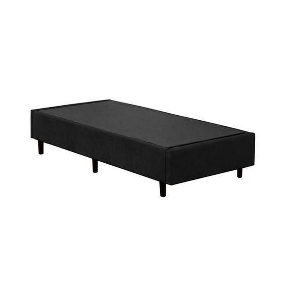 Imagem de Base Box Solteiro Suede Preto 88 X 188 X 40