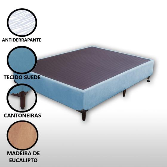 Imagem de Base Box Viúva Padrão Suede Liso (1,20 x 1,88 m) Com 37 cm de altura Para Colchão