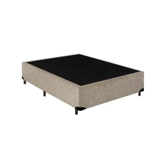 Imagem de Base Box Viuvão Blindado Suede Bege 128Cm de Largura