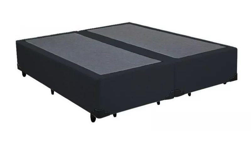 Imagem de Base Cama Box Bipartido Queen Size material sintético Preto 40x158x198