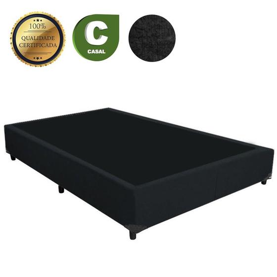 Base Cama Box Casal 1,38 x 1,88 x 0,28 Suede Amassado Lobbox - Preto Menor preço em Base Cama Box Casal 1,38 x 1,88 x 0,28 Suede Amassado Lobbox - Preto