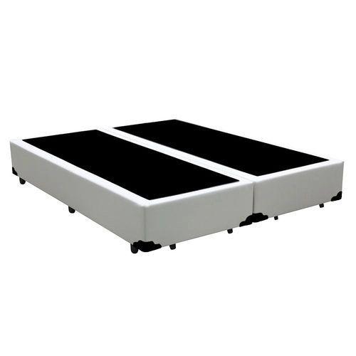 Imagem de Base Cama Box Casal Branco Bipartido 138X188X40