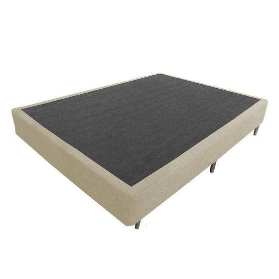 Imagem de Base Cama Box Casal Material Sintético Bege 40x138x188