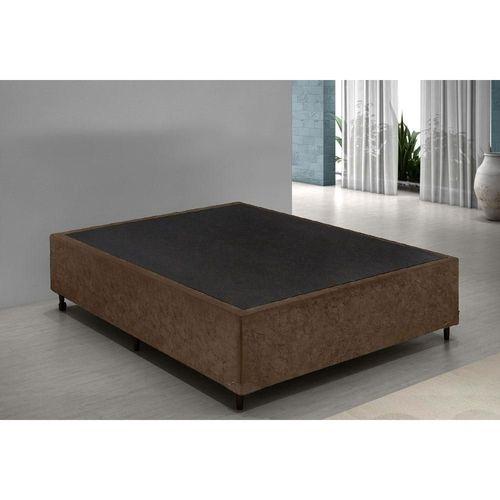 Imagem de Base Cama Box Casal Suede 138x188 Marrom