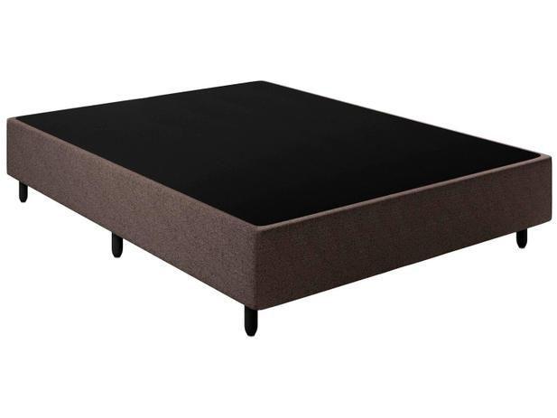 Imagem de Base Cama Box Casal Suede 138x188 Marrom