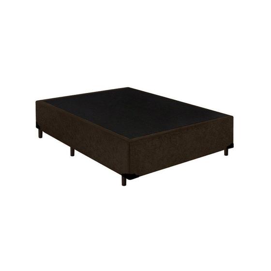 Imagem de Base Cama Box Casal Suede Marrom RC Sono Leve 38x138x188